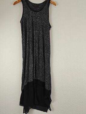 Donna Karan Leopard Print Midi Sleep Dress Soft Modal Blend Lounge Nightgown S
